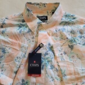 Chaps Men's Floral Hawaiian Short-Sleeve Button-Up Shirt Size Medium NWT
